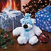 5" Small Holiday Stuffed Polar Bear with Winter Hat & Scarf Image 1