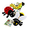 5" Stuffed Garden Bugs Bee, Caterpillar & Ladybug with Card - 12 Pc. Image 1