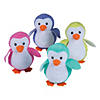 5" Winter Bright Pink, Blue, Yellow & Aqua Stuffed Penguins - 12 Pc. Image 1