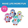 5" Winter Bright Pink, Blue, Yellow & Aqua Stuffed Penguins - 12 Pc. Image 2