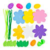 5&quot; x 10&quot; Easter Egg Flower Foam Craft Kit - Makes 12 Image 1