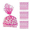 5" x 11 1/2" Hot Pink Swirl Cellophane Treat Bags - 12 Pc. Image 1