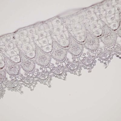 5" x 15 Yards Silver  Venice Lace Trims Image 2