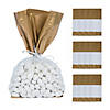 5" x 2 1/2" x 11" Medium Gold Banded Cellophane Bags - 12 Pc. Image 1
