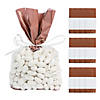 5" x 2 1/2" x 11" Medium Rose Gold Banded Cellophane Bags - 12 Pc. Image 1