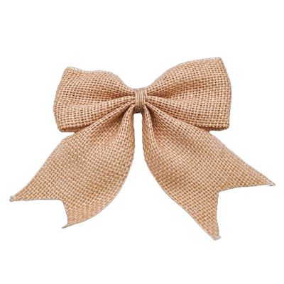5" x 5 1/2" Large Tan Burlap Jute Fabric Bow 36 Pack Image 2