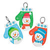 5" x 6 1/2" Snowman Mitten Christmas Ornament Craft Kit - Makes 12 Image 1