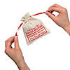 5" x 6" Mini Santa Polyester Drawstring Bags - 12 Pc. Image 2