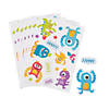 5" x 7" Bright Colors Cute Monster Paper Sticker Sheets - 24 Pc. Image 1