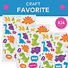 5" x 7" Bright Colors Trendy Dinosaur Paper Sticker Sheets - 24 Pc. Image 2