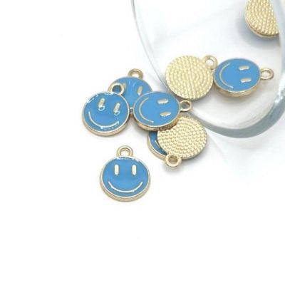 50 Blue Smiley Face Charms Image 1
