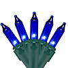 50-Count Blue Mini Christmas Light Set  10ft Green Wire Image 1