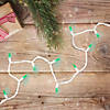 50 Green LED Mini Christmas Lights - 16.25 ft White Wire Image 1