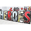 50" Heroes Letter Cardboard Cutout Stand-Ups - 6 Pc. Image 3