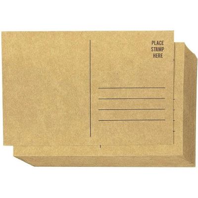 50 Pack Blank Postcards for Mailing Kraft Paper with Self Mailer Side Bulk 4x6" Image 1