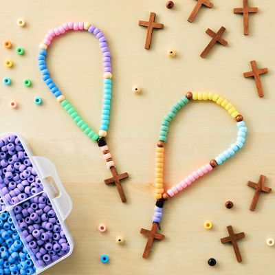 50 Pack Bulk Small Cross Set for Crafts, Wooden Cross Charms for Christian Baptism, Easter, First Communion, Rosary, 1 x 2 In Image 2