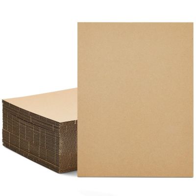 50-Pack Corrugated Cardboard Sheets 9x12, Flat Inserts for Shipping, Mailing, Crafts, Projects, Packing Mailers, Thin Sheets, 2mm Thick Image 1