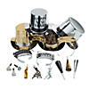 50 Pc. New Year&#8217;s Eve Party Black, Gold & Silver Accessories Kit or 25 Image 1