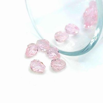 50 Pcs 6x8mm Light Pink Birthstone Beads Image 1