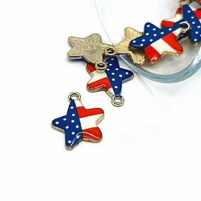 50 Pcs American Flag Star Charms Image 1
