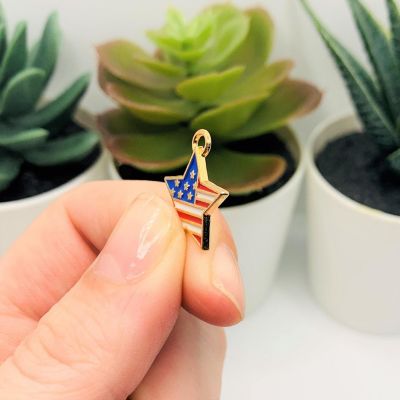 50 Pcs American Flag Star Charms Image 3