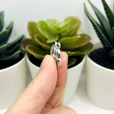 50 Pcs Antique Silver Pumpkin Charms Image 3