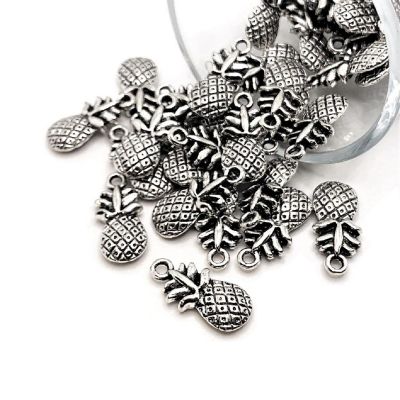 50 Pcs Antiqued Silver Pineapple Charms Image 1