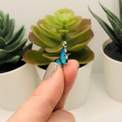 50 Pcs Aqua Blue Butterfly Charms Image 3