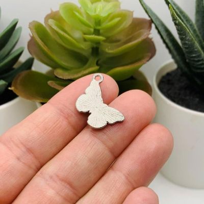 50 Pcs Aqua Blue Butterfly Charms Image 2