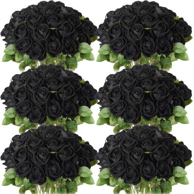 50 Pcs Artificial Silk Roses with Stem Image 1
