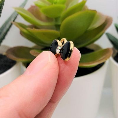 50 Pcs Black Bow Charms with Rhinestone Image 3