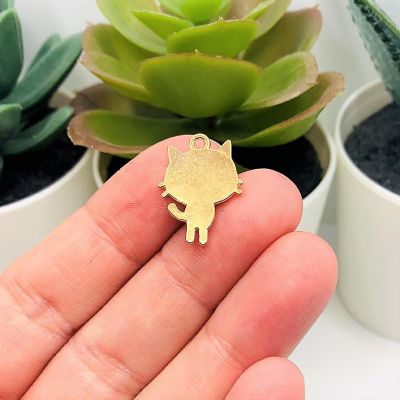 50 Pcs Black Enamel Cat Charms Image 2