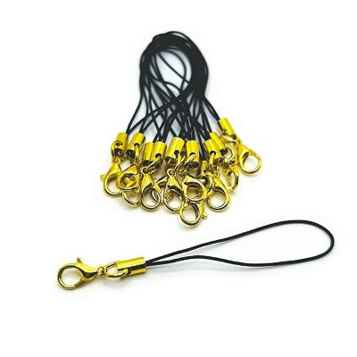 50 Pcs Black Gold Cell Phone Lanyards Image 1