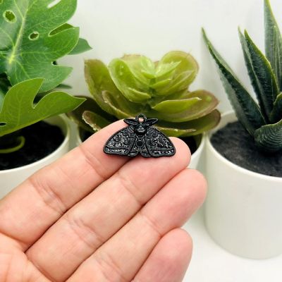 50 Pcs Black Lunar Moth Charms Image 1