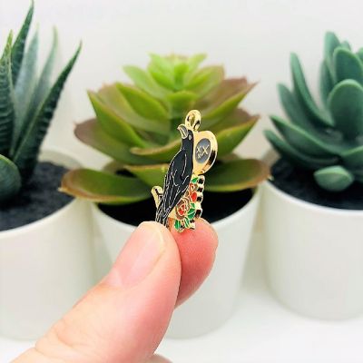 50 Pcs Black Raven with Rose Charms Image 3