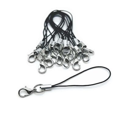 50 Pcs Black Silver Cell Phone Lanyards Image 1
