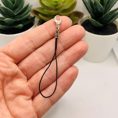 50 Pcs Black Silver Cell Phone Lanyards Image 1
