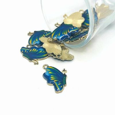 50 Pcs Blue Butterfly Charms Image 1