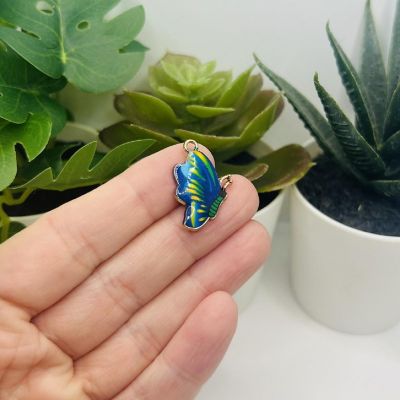 50 Pcs Blue Butterfly Charms Image 1