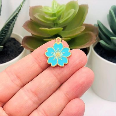 50 Pcs Blue Cherry Blossom Flowers Image 1