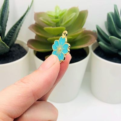 50 Pcs Blue Cherry Blossom Flowers Image 3