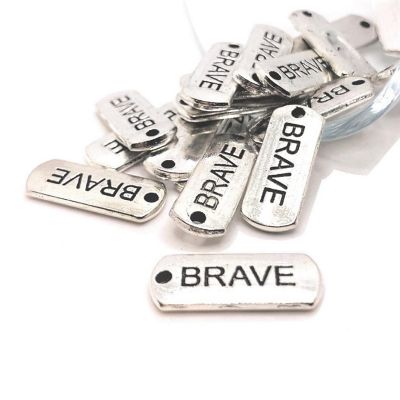 50 Pcs Brave Word Bar Tag Charms Image 1