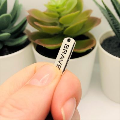 50 Pcs Brave Word Bar Tag Charms Image 3
