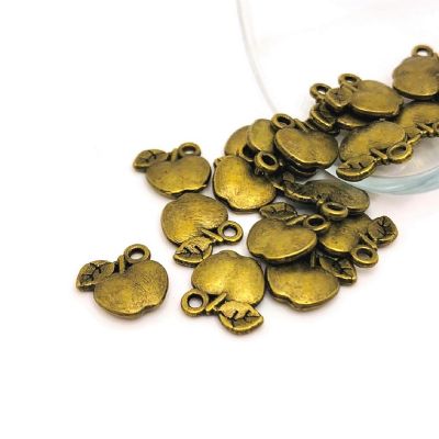 50 Pcs Bronze Apple Teacher Charms Image 1