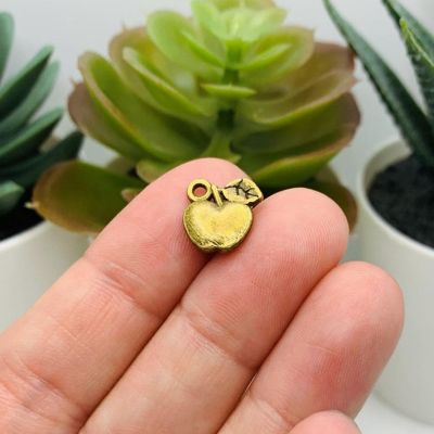 50 Pcs Bronze Apple Teacher Charms Image 1