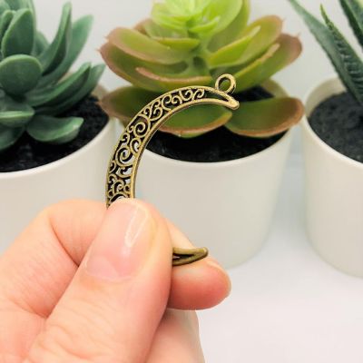 50 Pcs Bronze Crescent Moon Charms Image 3