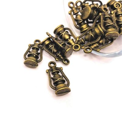 50 Pcs Bronze Lantern 3D Charms Image 1