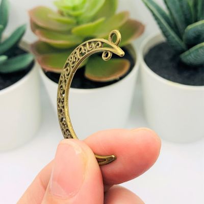 50 Pcs Bronze Moon Double Hoop Charms Image 3