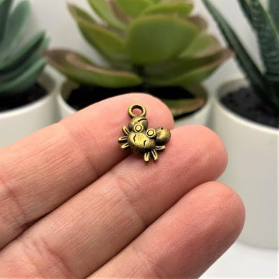 50 Pcs Bronze Tiny Crab 3D Charms Image 1