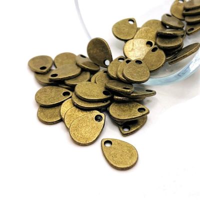 50 Pcs Bronze Waterdrop Embellishments Image 1